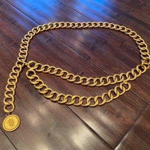 Authentic antique gold Chanel chain belt
